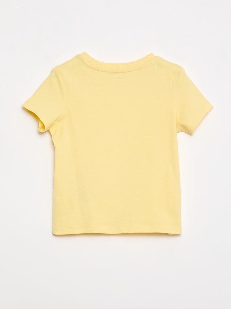 Camiseta lisa de punto de algodón Amarillo - Kiabi
