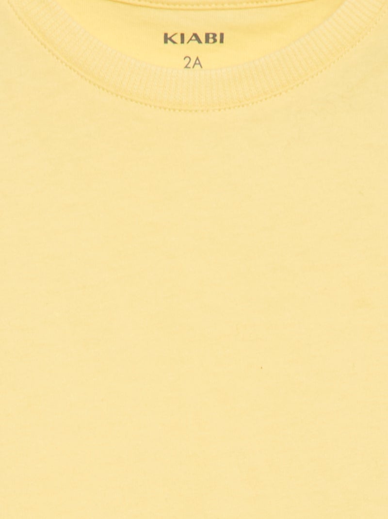 Camiseta lisa de punto de algodón Amarillo - Kiabi