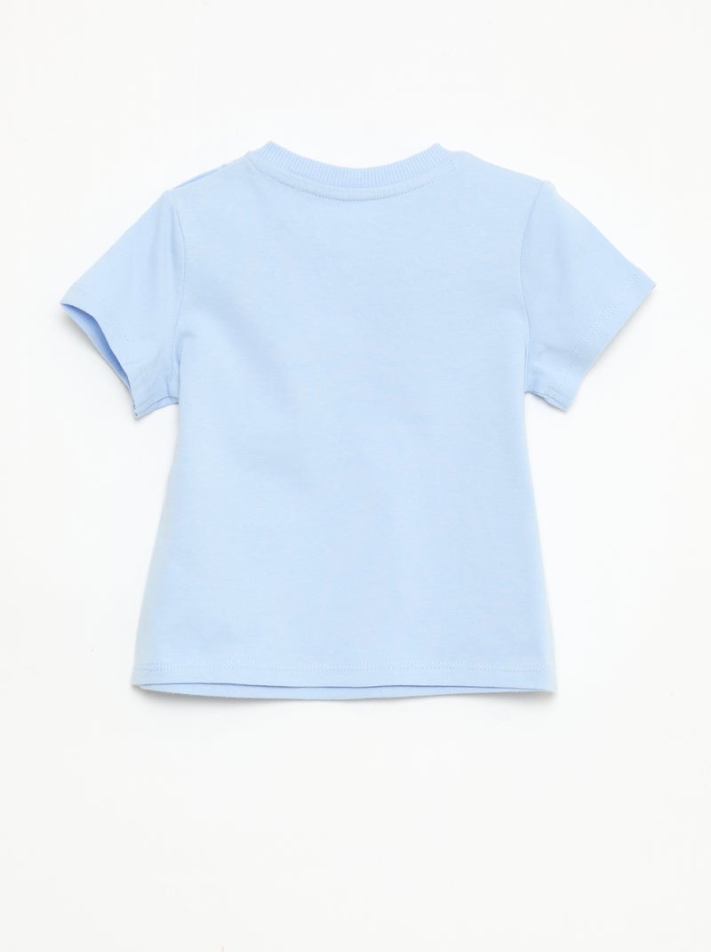 Camiseta lisa de punto de algodón Azul - Kiabi