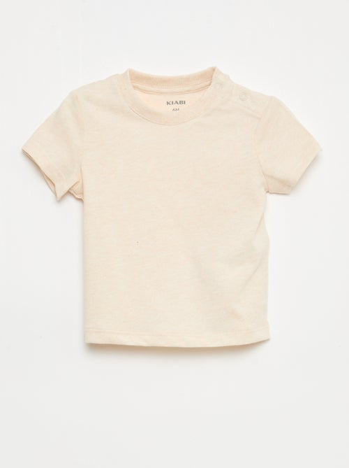 Camiseta lisa de punto de algodón - Kiabi