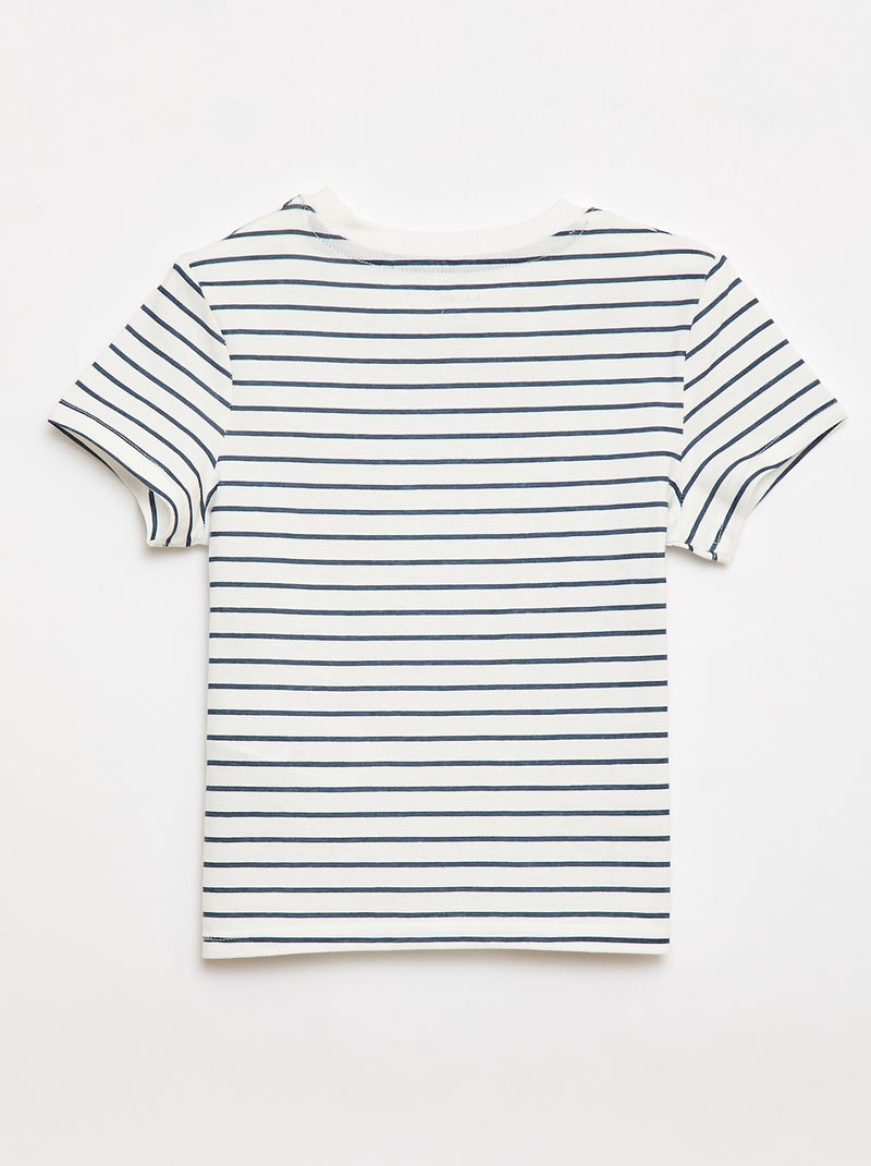 Camiseta lisa de punto de algodón Blanco - Kiabi