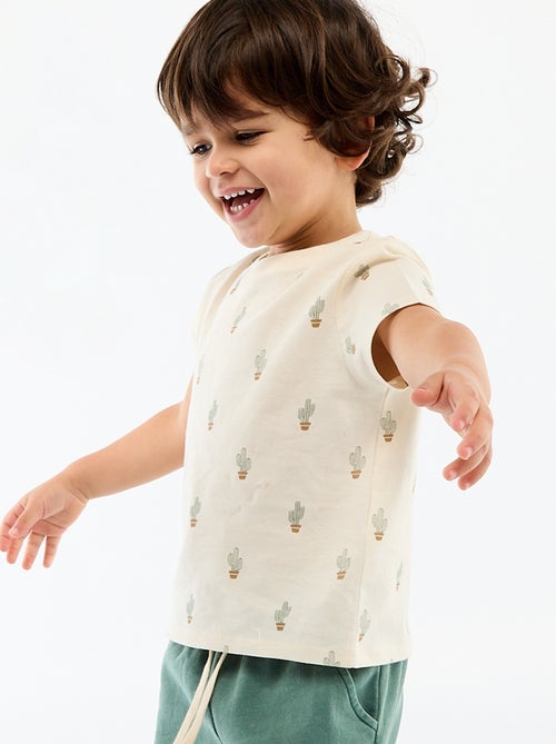 Camiseta lisa de punto de algodón - Kiabi