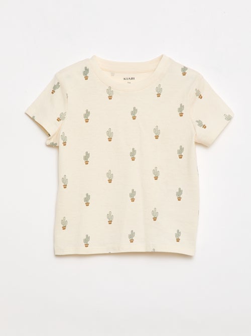 Camiseta lisa de punto de algodón - Kiabi