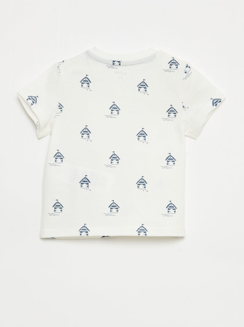 Camiseta lisa de punto de algodón Purpura - Kiabi