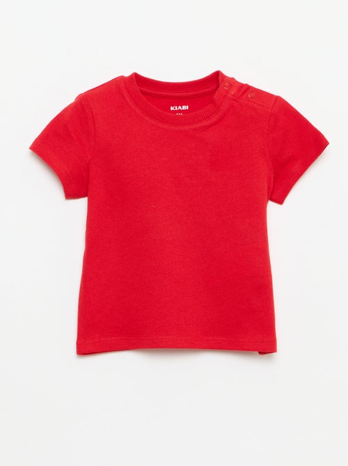 Camiseta lisa de punto de algodón - Kiabi