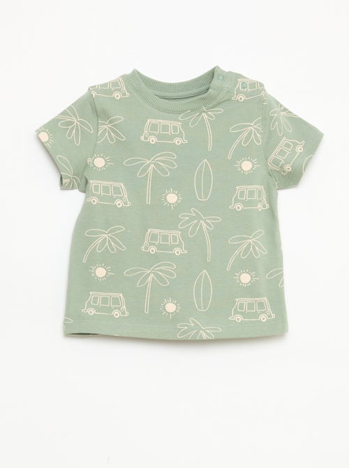 Camiseta lisa de punto de algodón - Kiabi