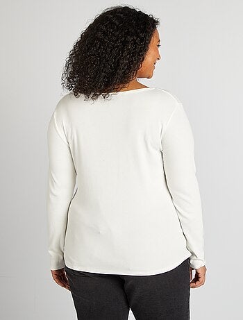 Camiseta lisa de punto de canalé
