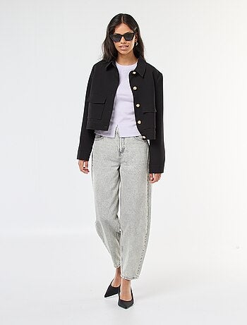 Camiseta lisa de punto de canalé fino