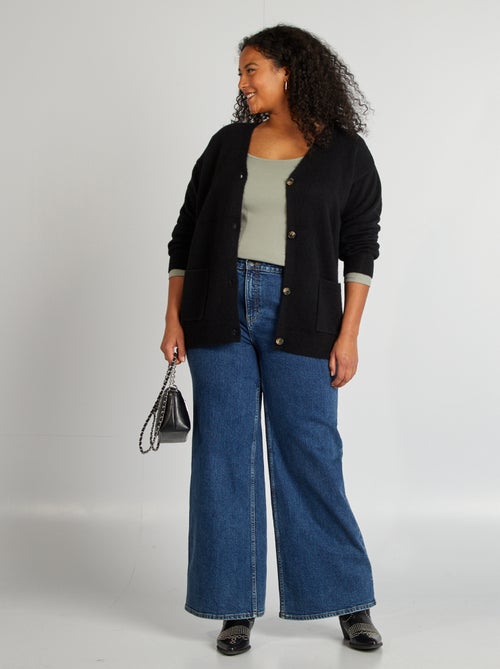 Camiseta lisa de punto de canalé - Kiabi