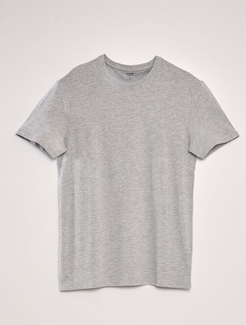 Camiseta lisa de punto                                                                                                                             gris claro 
