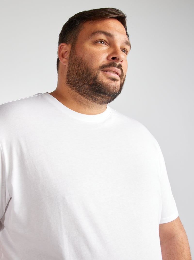 Camiseta lisa de punto jersey blanco - Kiabi