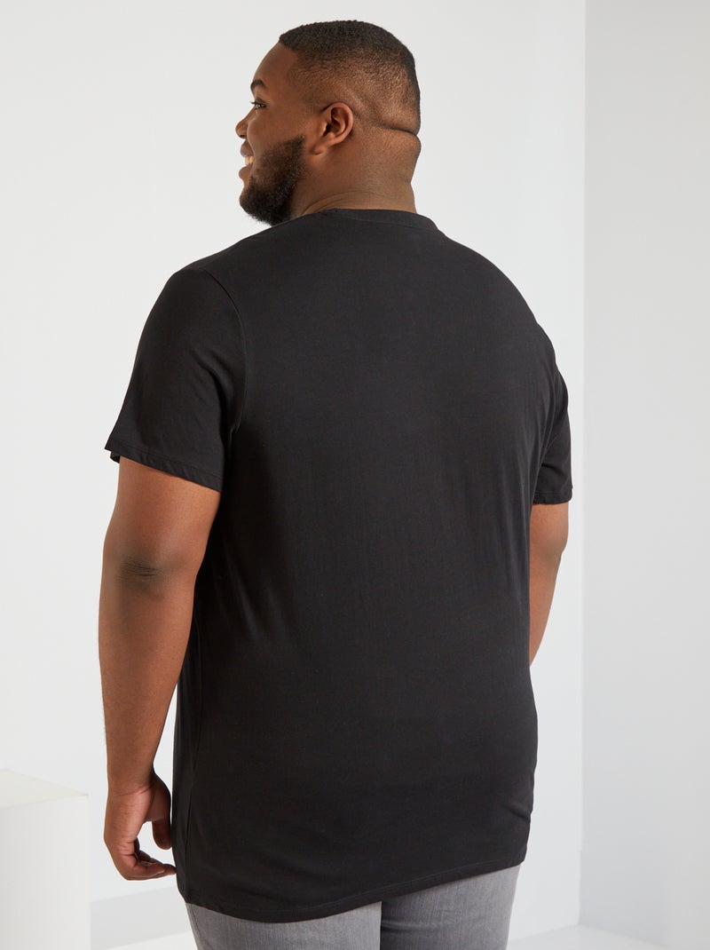 Camiseta lisa de punto jersey negro - Kiabi