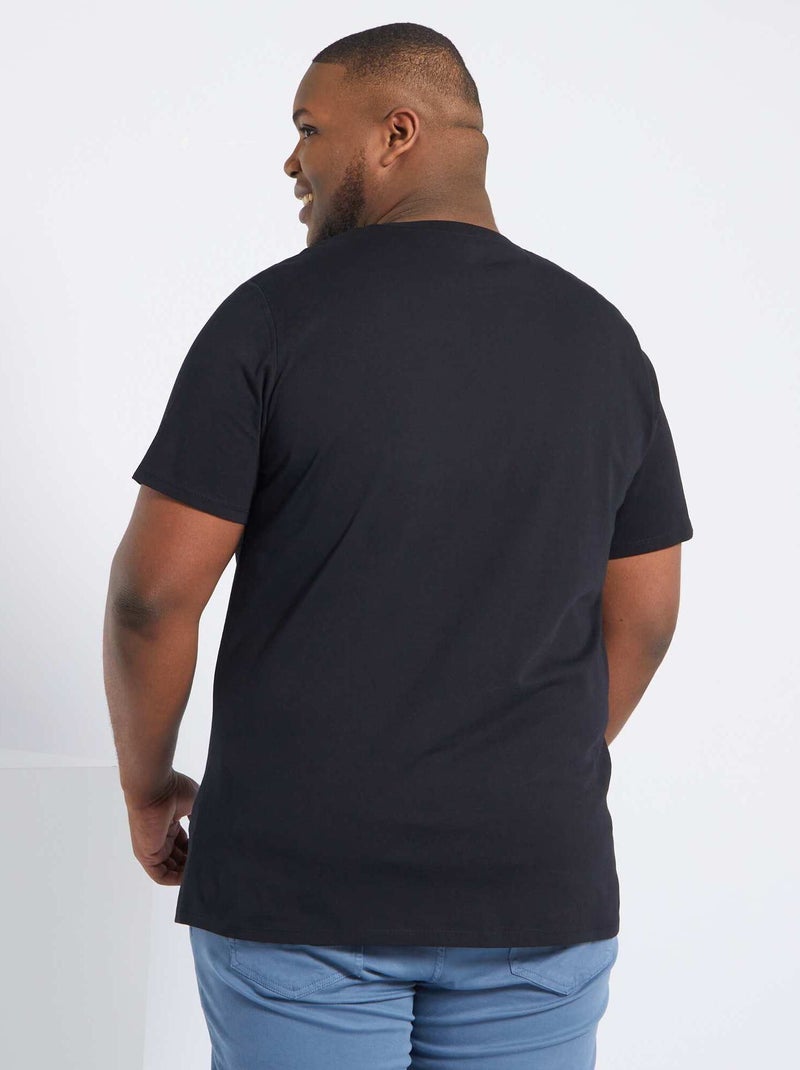 Camiseta lisa de punto jersey negro - Kiabi