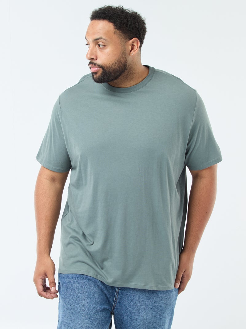 Camiseta lisa de punto jersey Verde - Kiabi