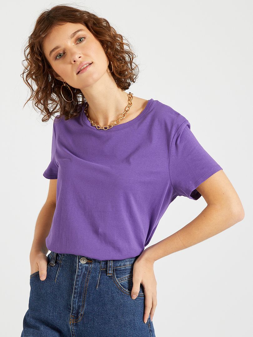 Camiseta lisa de punto Purpura - Kiabi