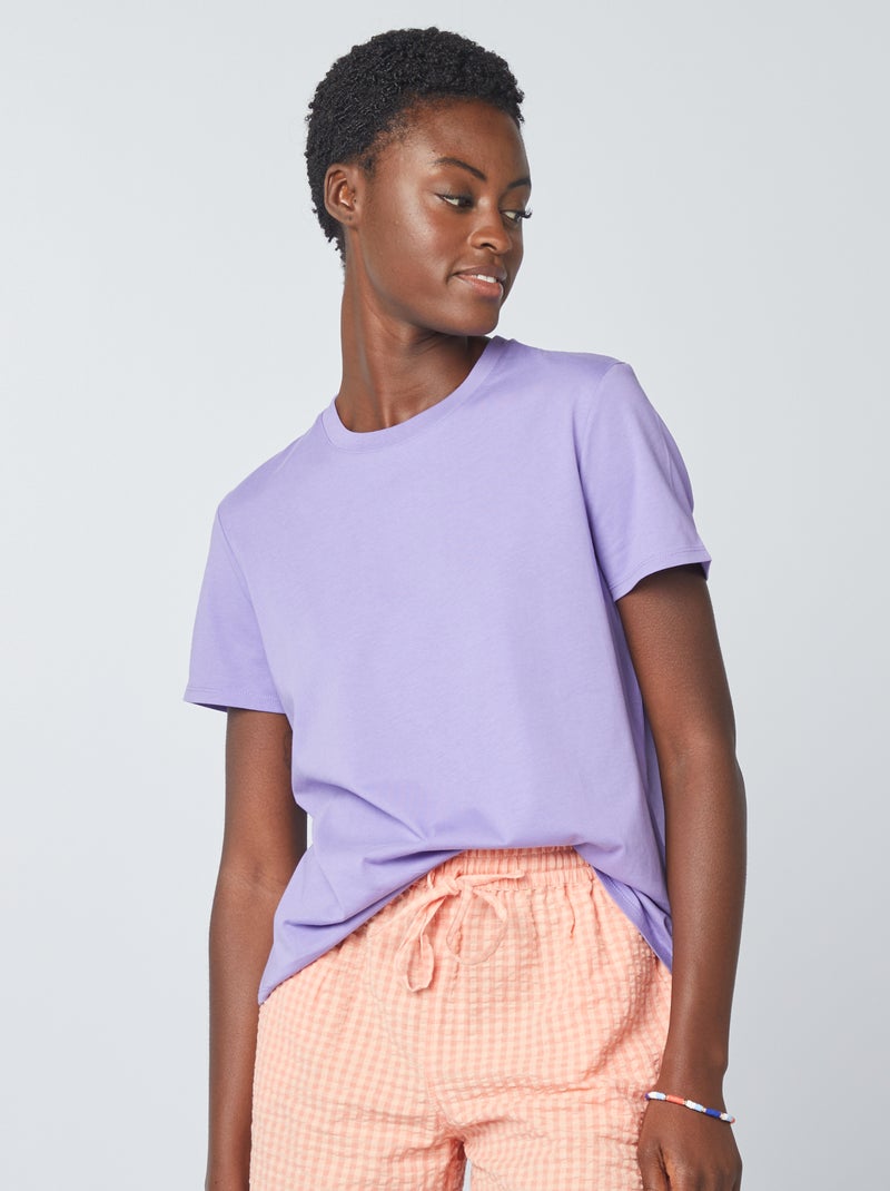 Camiseta lisa de punto PURPURA - Kiabi