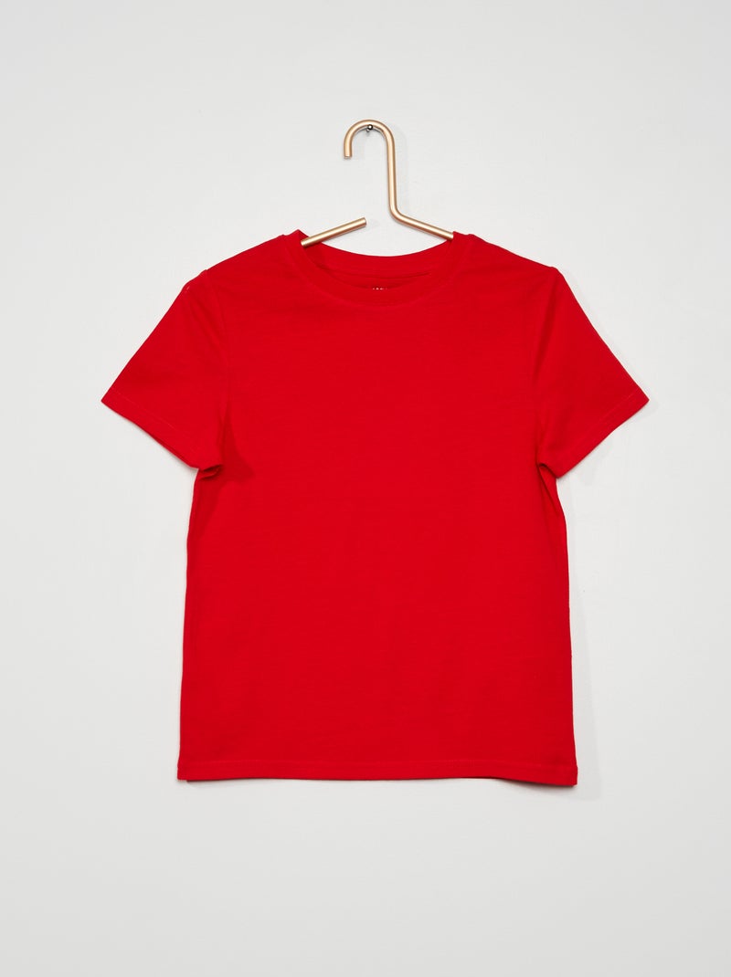 Camiseta lisa de punto ROJO - Kiabi