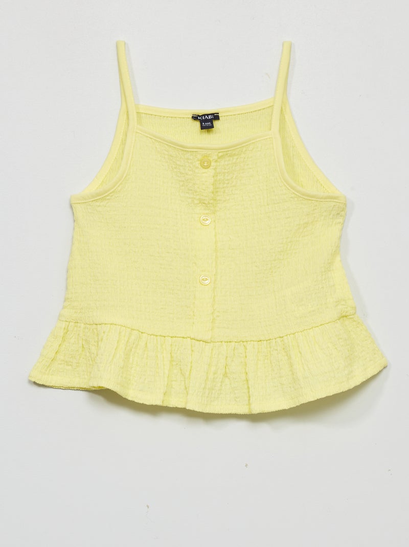 Camiseta lisa de tirantes AMARILLO - Kiabi