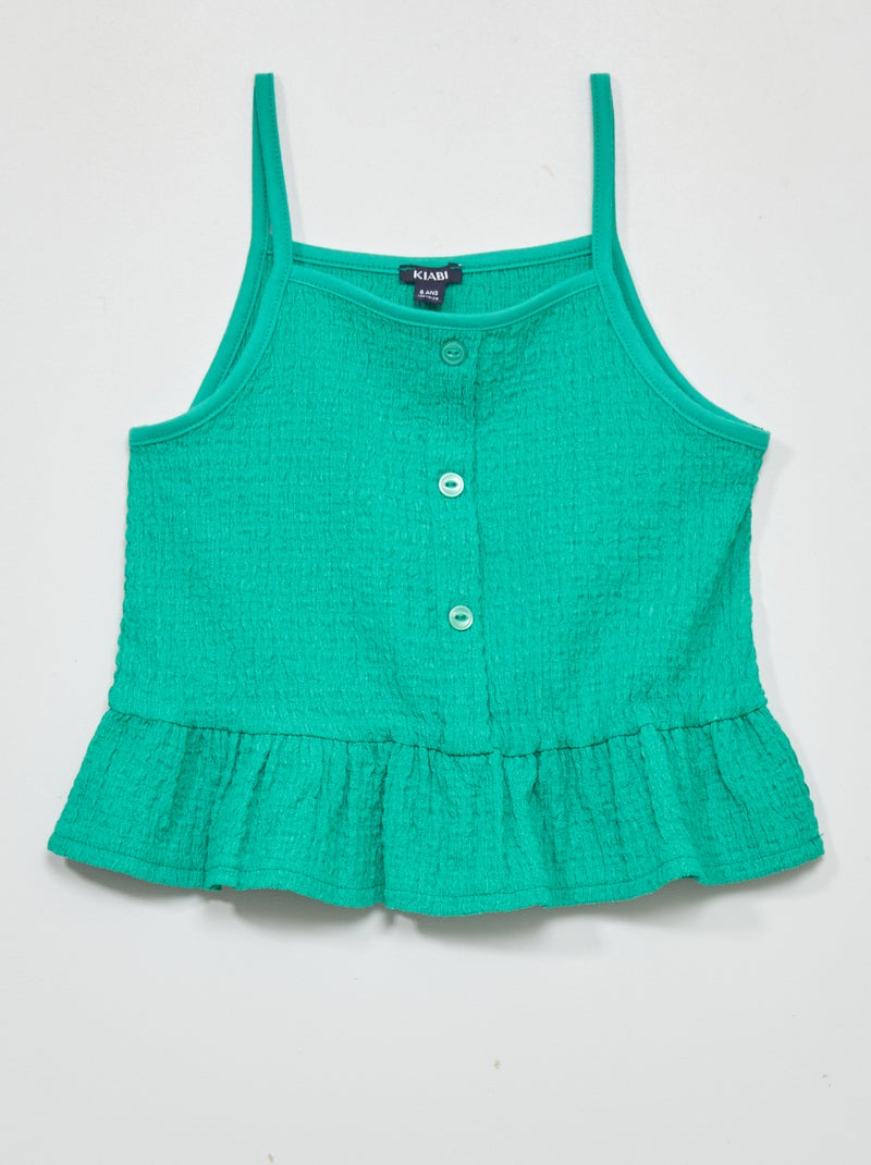 Camiseta lisa de tirantes Verde - Kiabi