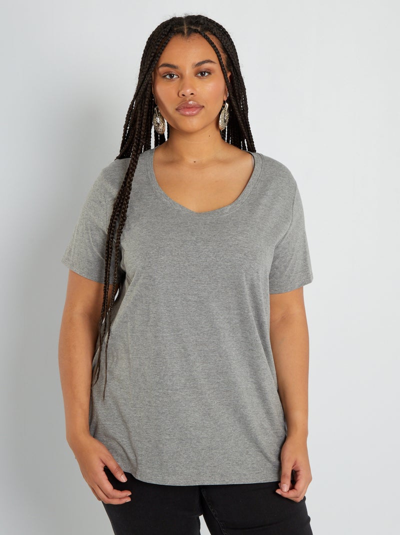 Camiseta lisa GRIS - Kiabi