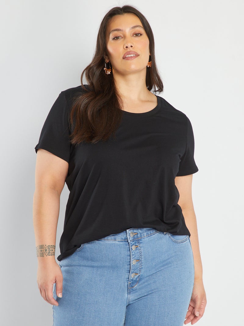 Camiseta lisa negro - Kiabi