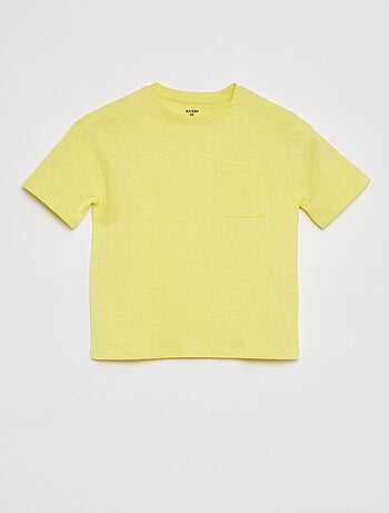 Camiseta lisa oversize con bolsillo