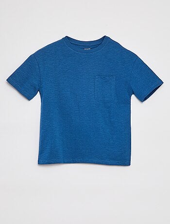 Camiseta lisa oversize con bolsillo