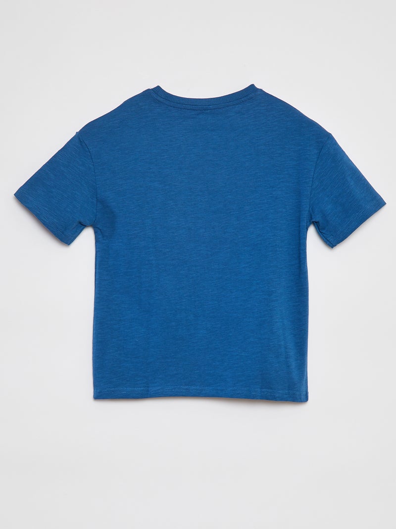 Camiseta lisa oversize con bolsillo AZUL - Kiabi