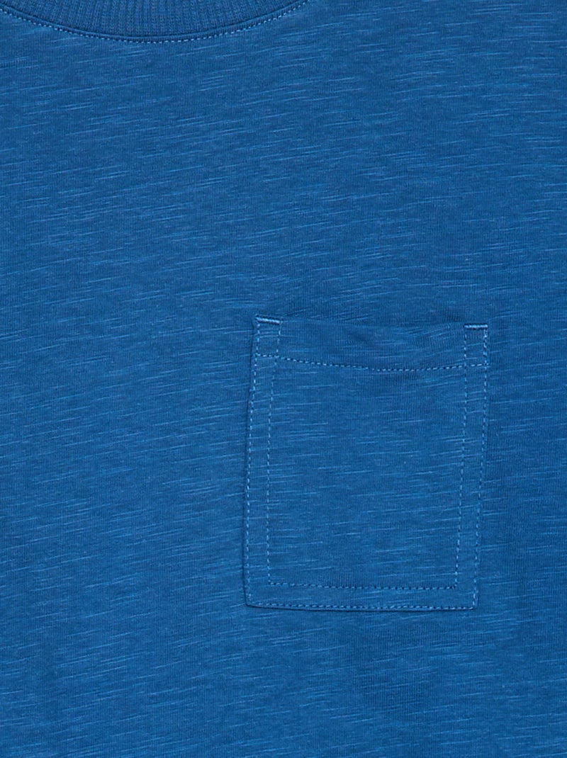 Camiseta lisa oversize con bolsillo AZUL - Kiabi