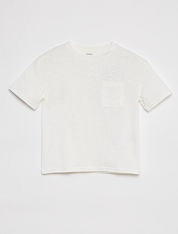 Camiseta lisa oversize con bolsillo