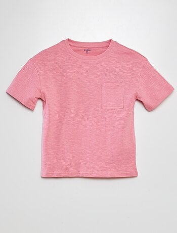 Camiseta lisa oversize con bolsillo