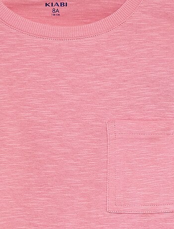 Camiseta lisa oversize con bolsillo