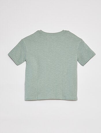 Camiseta lisa oversize con bolsillo