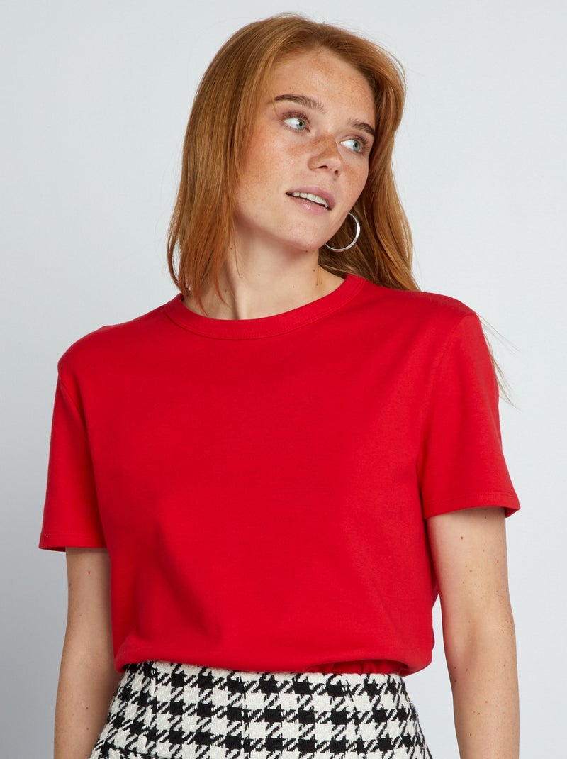 Camiseta lisa ROJO - Kiabi