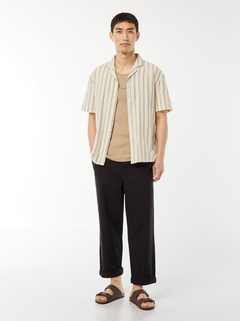 Camiseta lisa sin mangas BEIGE - Kiabi