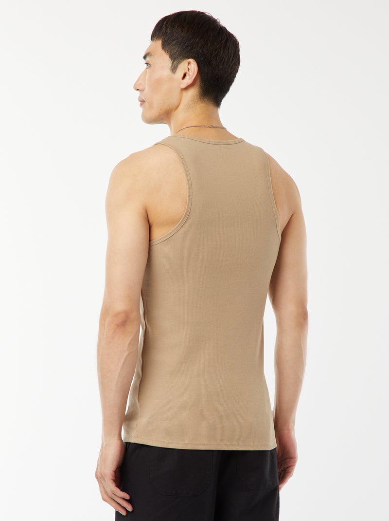 Camiseta lisa sin mangas BEIGE - Kiabi