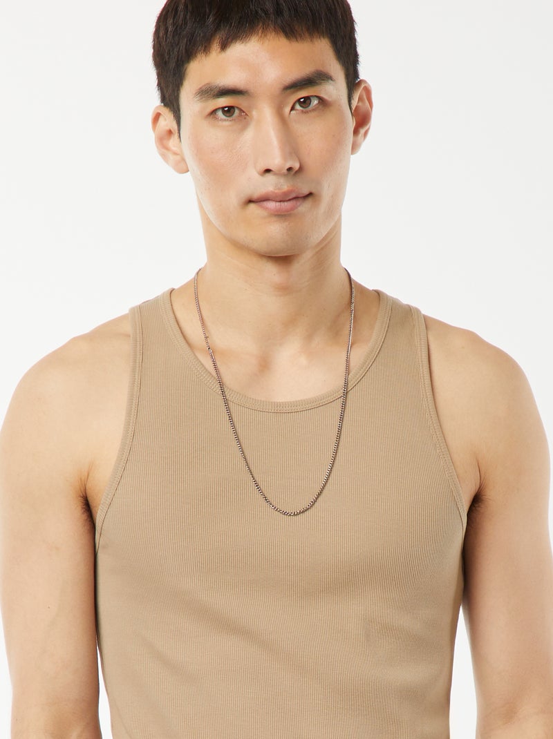 Camiseta lisa sin mangas BEIGE - Kiabi