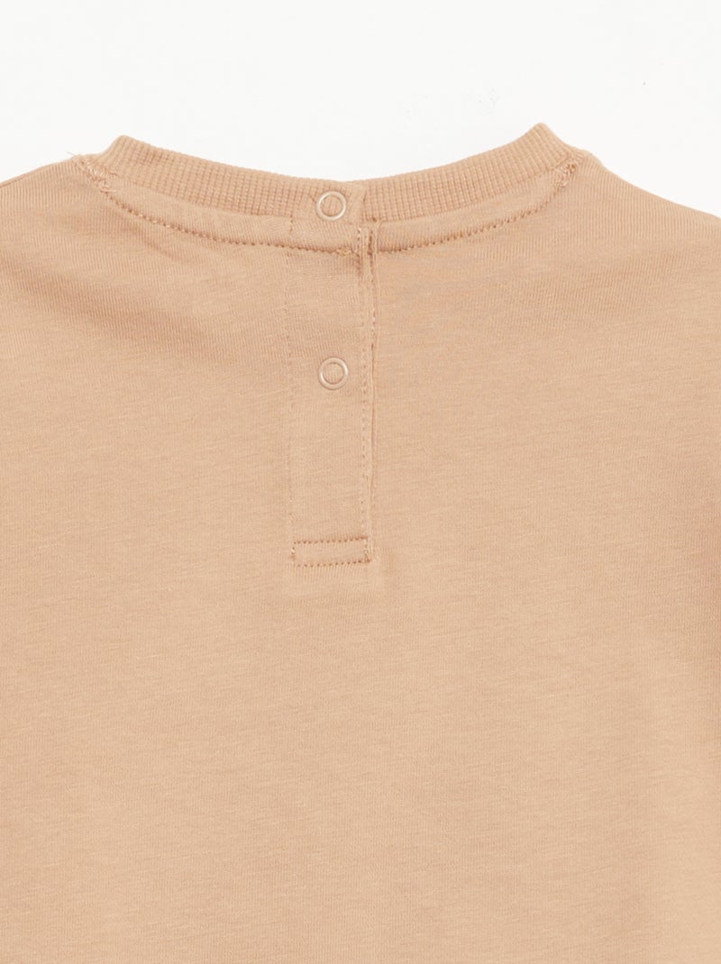 Camiseta lisa sin mangas Beige - Kiabi