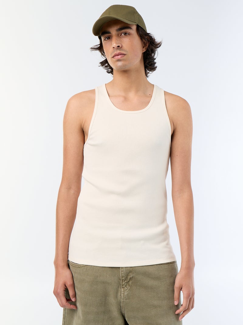 Camiseta lisa sin mangas Blanco - Kiabi