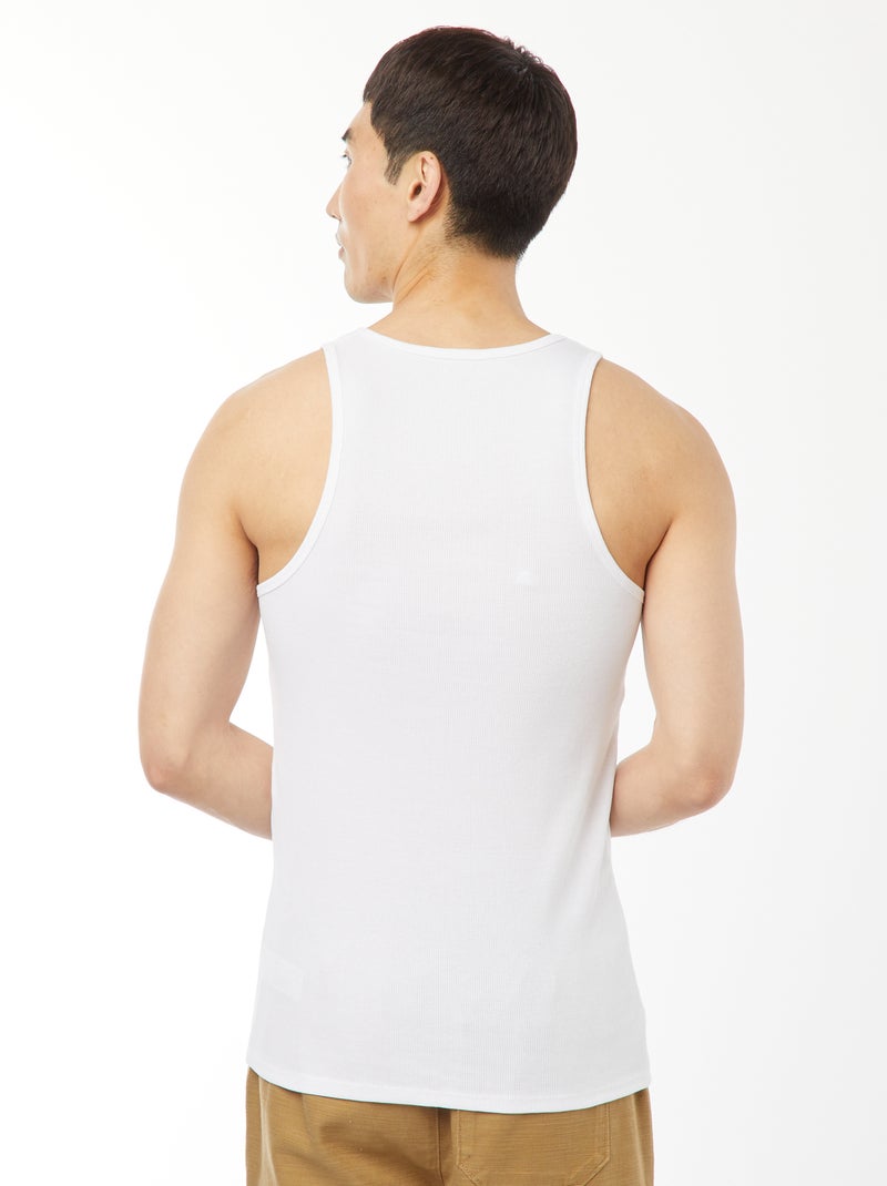 Camiseta lisa sin mangas Blanco - Kiabi