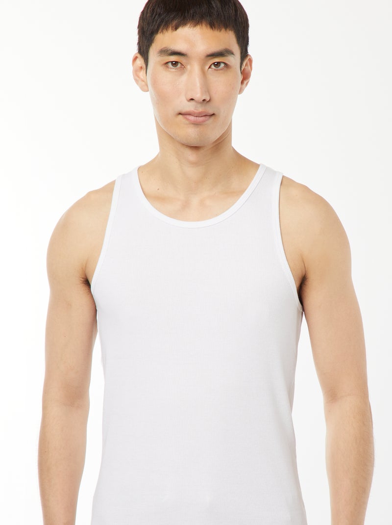 Camiseta lisa sin mangas Blanco - Kiabi