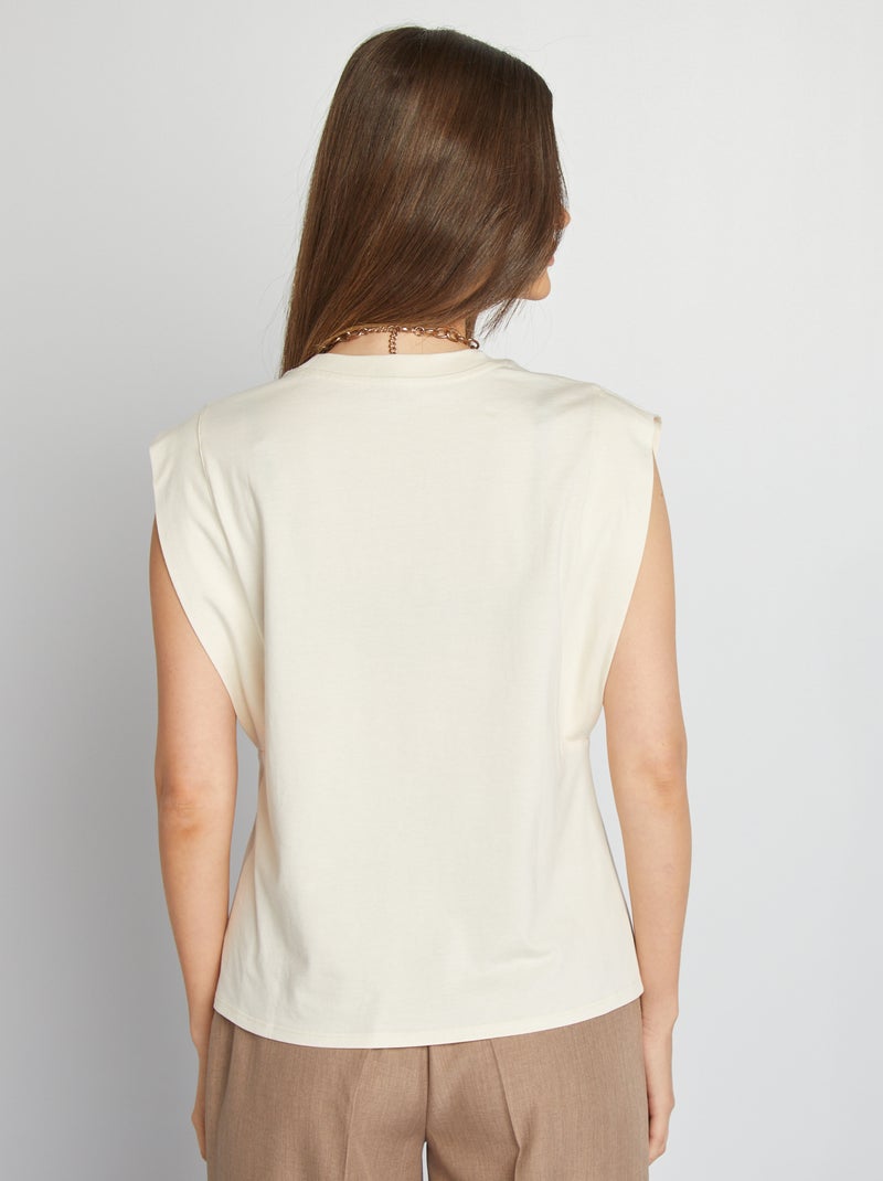 Camiseta lisa sin mangas BLANCO - Kiabi