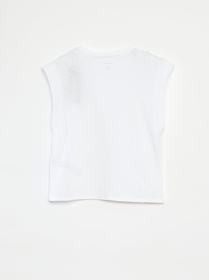 Camiseta lisa sin mangas BLANCO - Kiabi