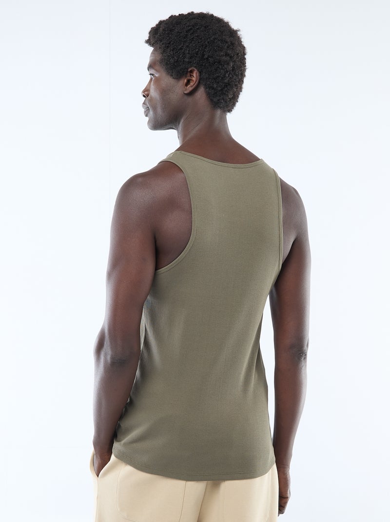 Camiseta lisa sin mangas KAKI - Kiabi