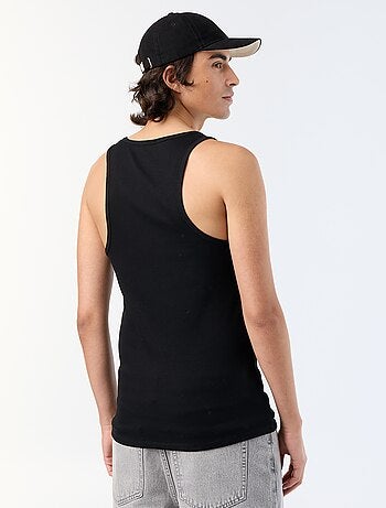 Camiseta sin mangas lisa de canalé