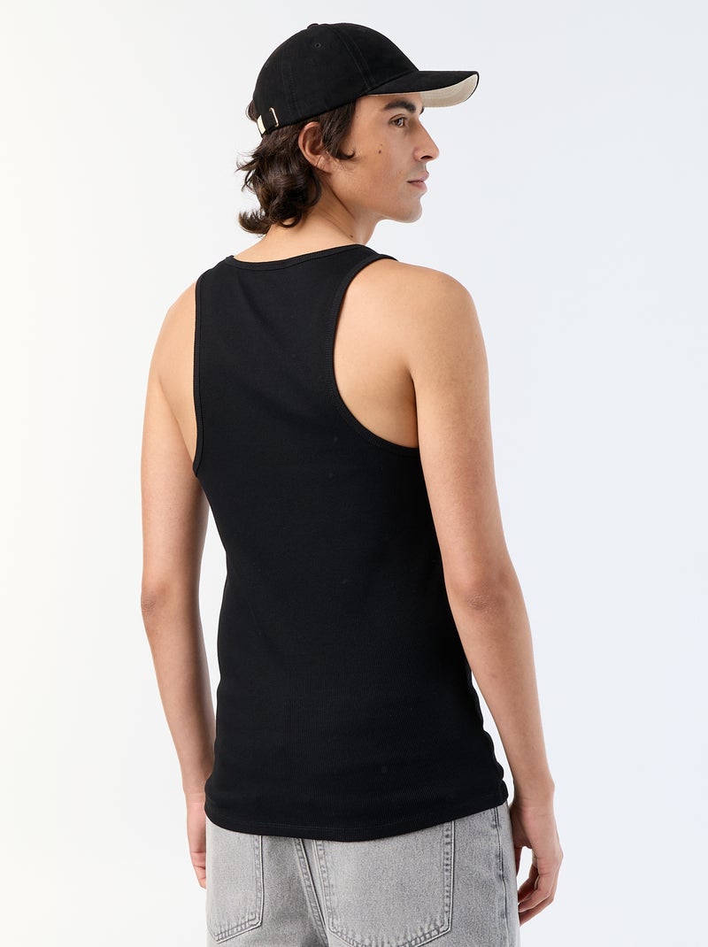 Camiseta lisa sin mangas Negro - Kiabi