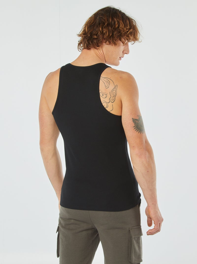 Camiseta lisa sin mangas negro - Kiabi