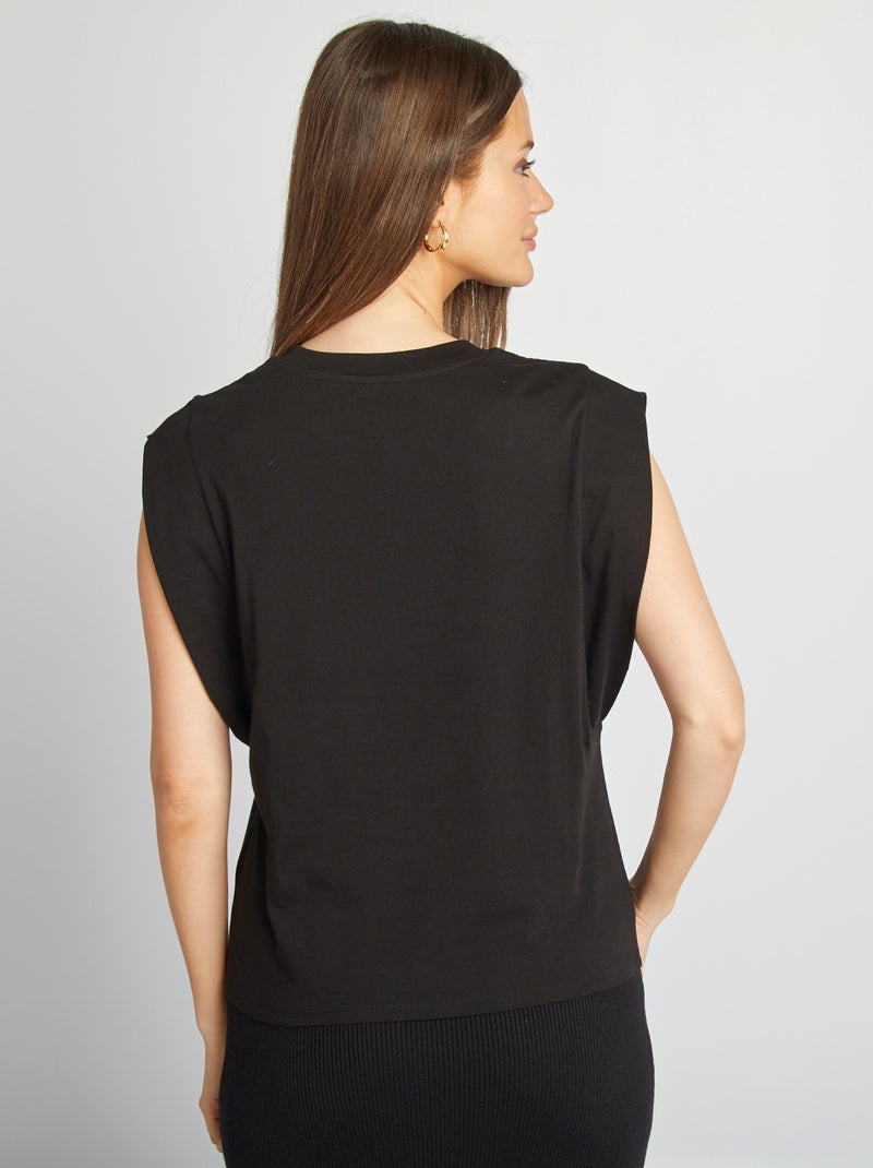 Camiseta lisa sin mangas negro - Kiabi