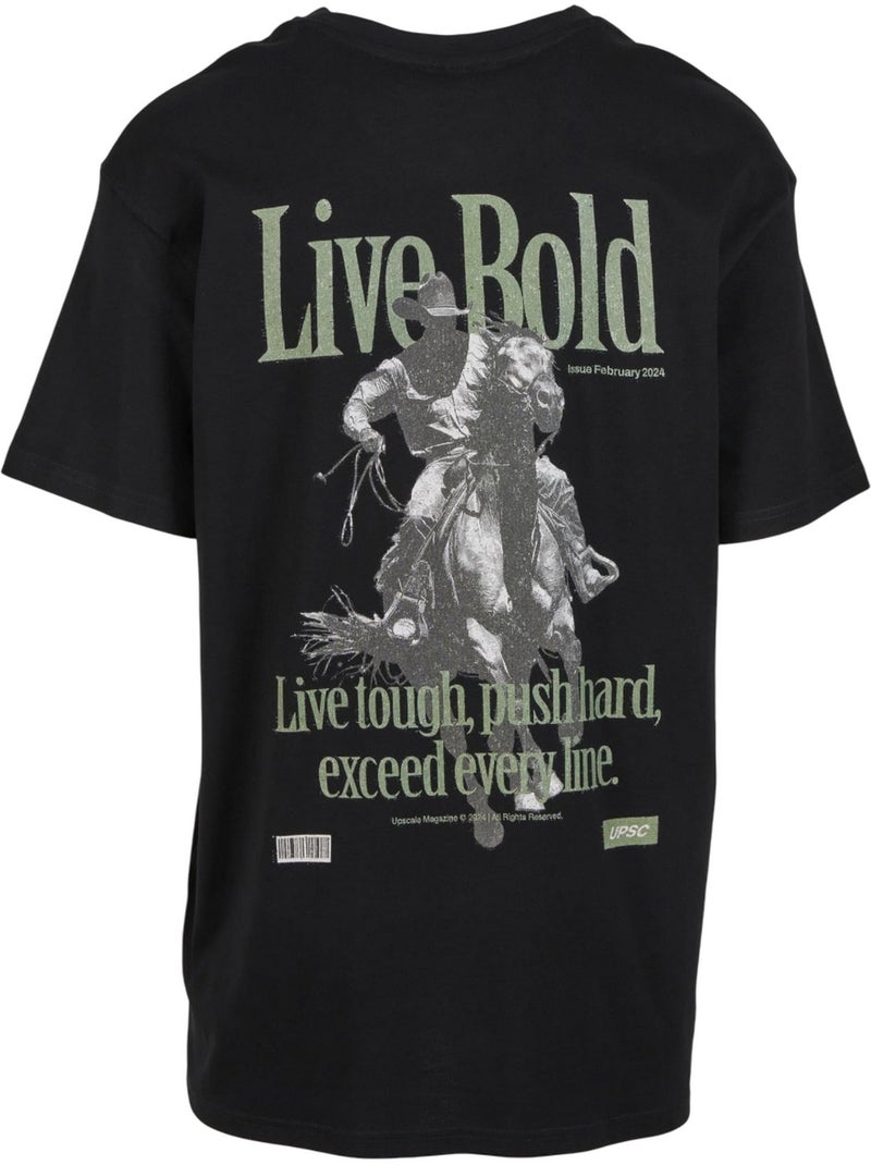 Camiseta live bold para hombre - mister tee Negro - Kiabi