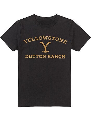 Camiseta logotipo curvado para hombre - yellowstone